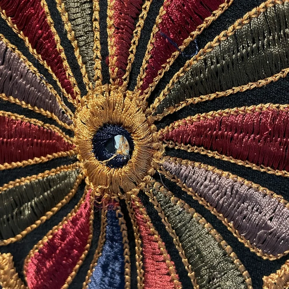 Free People Black and Gold Embroidered Tank Top - Picture 5 of 6